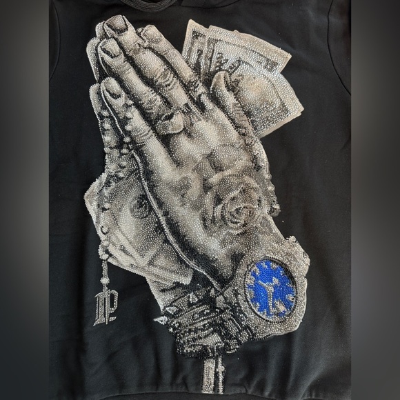 Left Point Black Graphic Hoodie for Men New - Picture 2 of 9